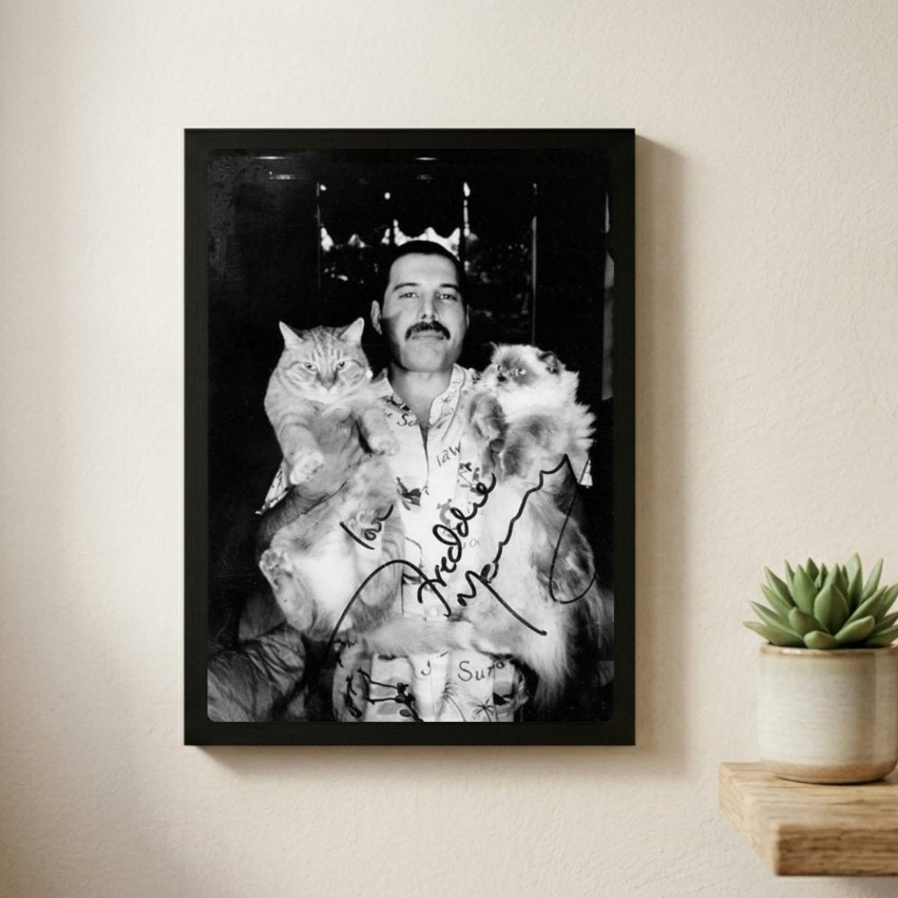 Freddie Mercury - Queen Poster with Frame - Vibes DistrictFreddie Mercury - Queen Poster with Frame poster GoldVibes District