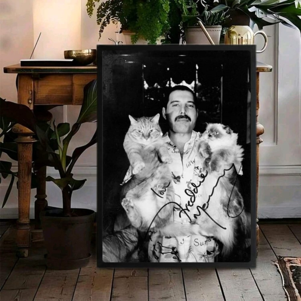 Freddie Mercury - Queen Poster with Frame - Vibes DistrictFreddie Mercury - Queen Poster with Frame poster GoldVibes District