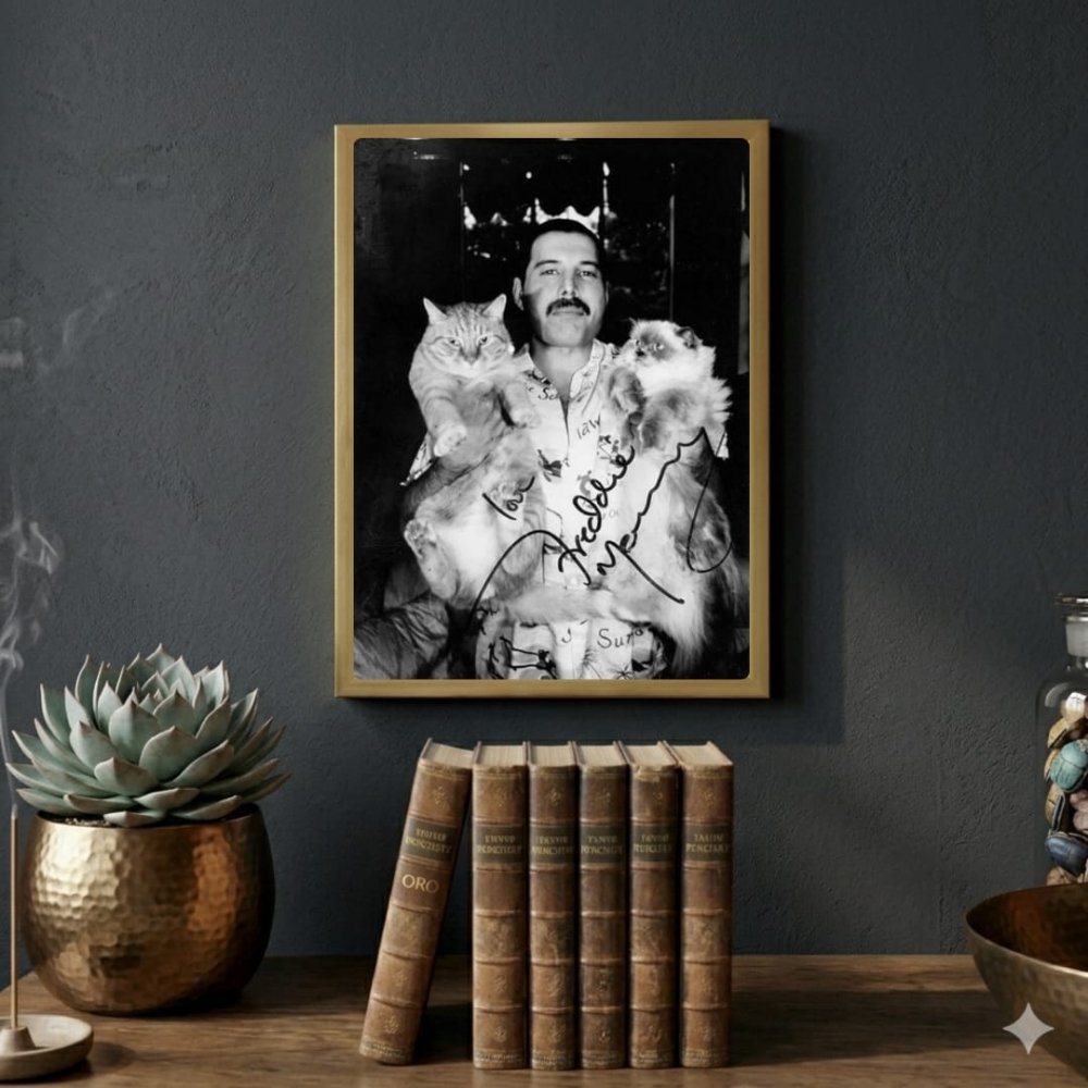 Freddie Mercury - Queen Poster with Frame - Vibes DistrictFreddie Mercury - Queen Poster with Frame poster GoldVibes District