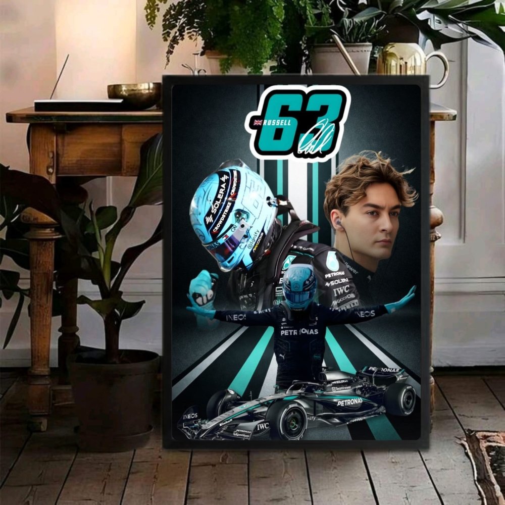 george russell mercedes f1 - Vibes Districtgeorge russell mercedes f1 poster BiancoVibes District