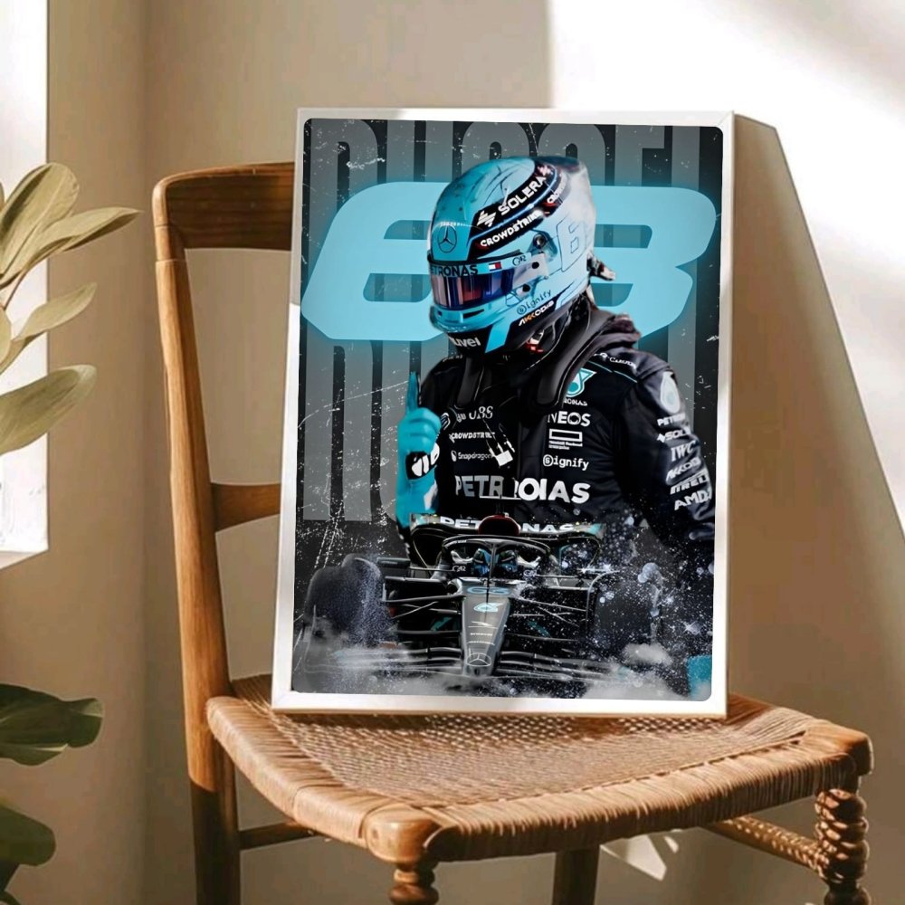 George russell, mercedes f1 - Vibes DistrictGeorge russell, mercedes f1 poster GoldVibes District
