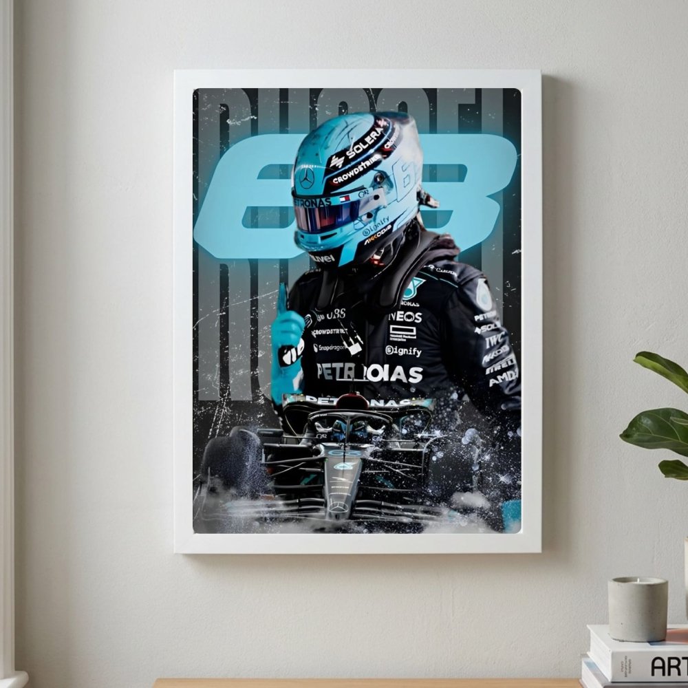 George russell, mercedes f1 - Vibes DistrictGeorge russell, mercedes f1 poster GoldVibes District