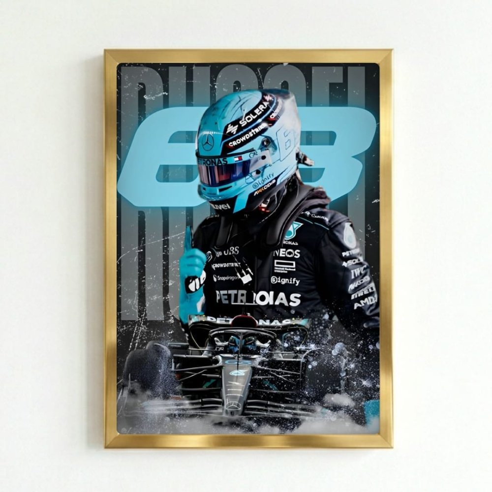 George russell, mercedes f1 - Vibes DistrictGeorge russell, mercedes f1 poster GoldVibes District