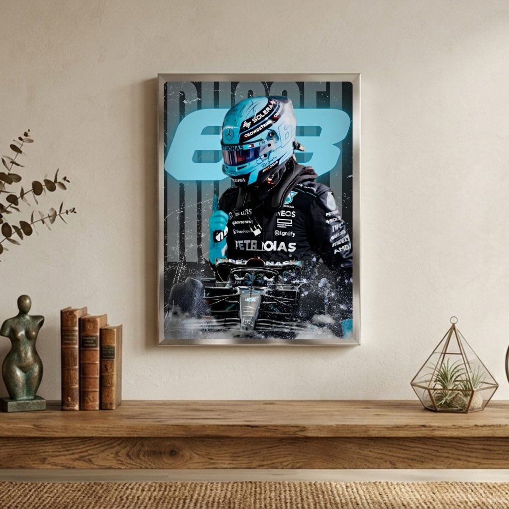 George russell, mercedes f1 - Vibes DistrictGeorge russell, mercedes f1 poster GoldVibes District