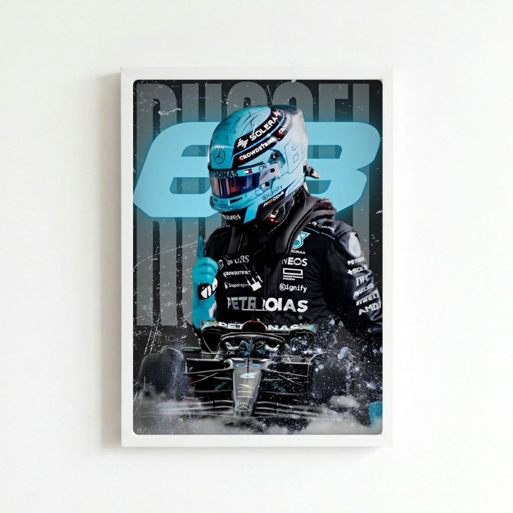 George russell, mercedes f1 - Vibes DistrictGeorge russell, mercedes f1 poster BiancoVibes District