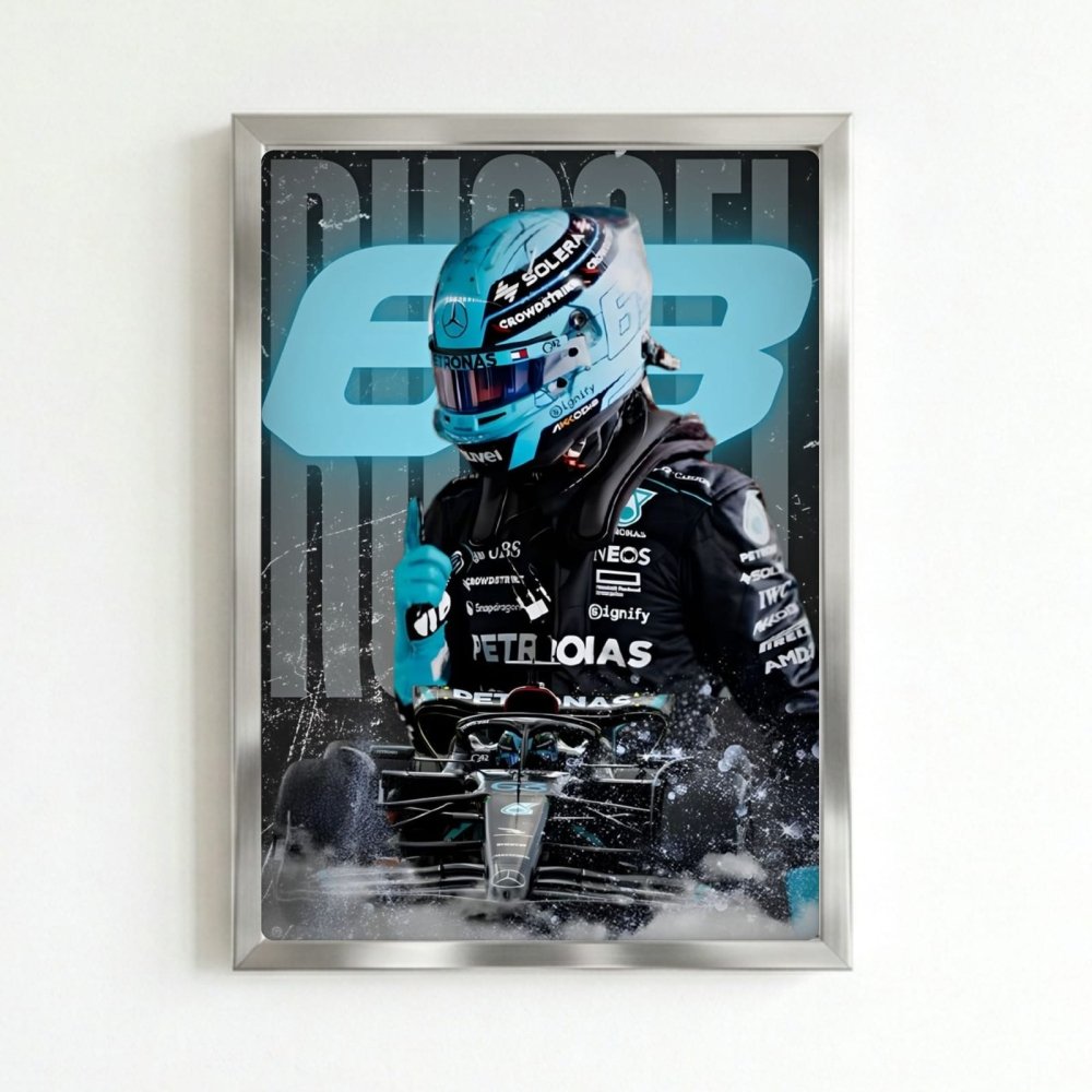 George russell, mercedes f1 - Vibes DistrictGeorge russell, mercedes f1 poster SilverVibes District