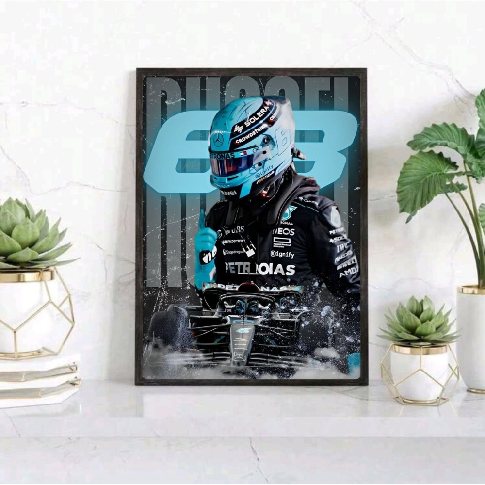 George russell, mercedes f1 - Vibes DistrictGeorge russell, mercedes f1 poster GoldVibes District