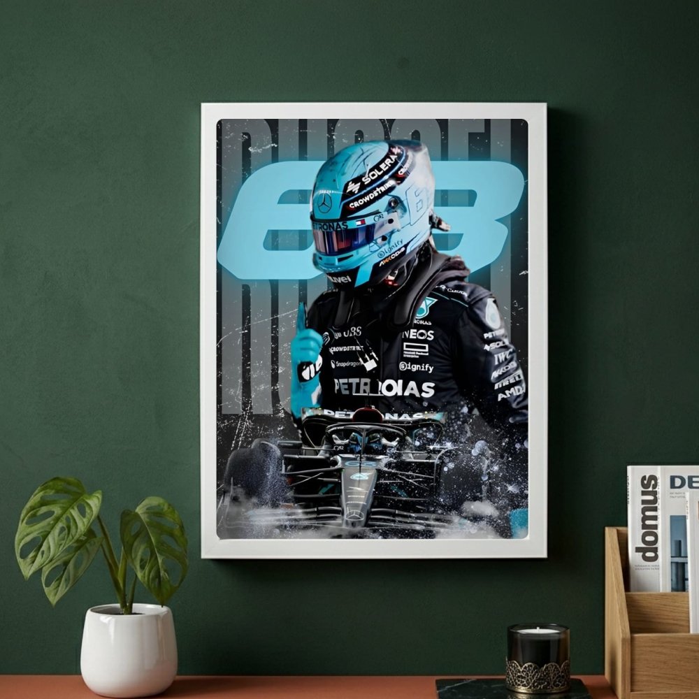 George russell, mercedes f1 - Vibes DistrictGeorge russell, mercedes f1 poster GoldVibes District