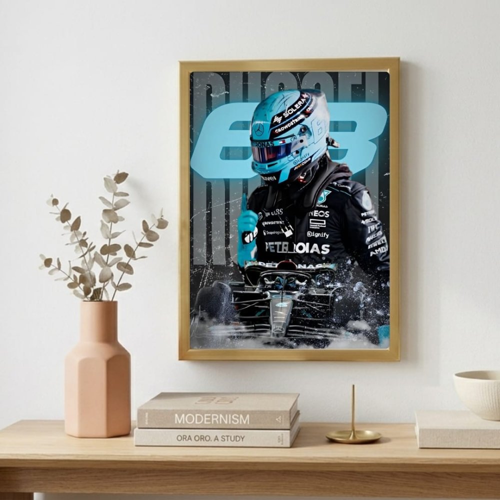 George russell, mercedes f1 - Vibes DistrictGeorge russell, mercedes f1 poster GoldVibes District