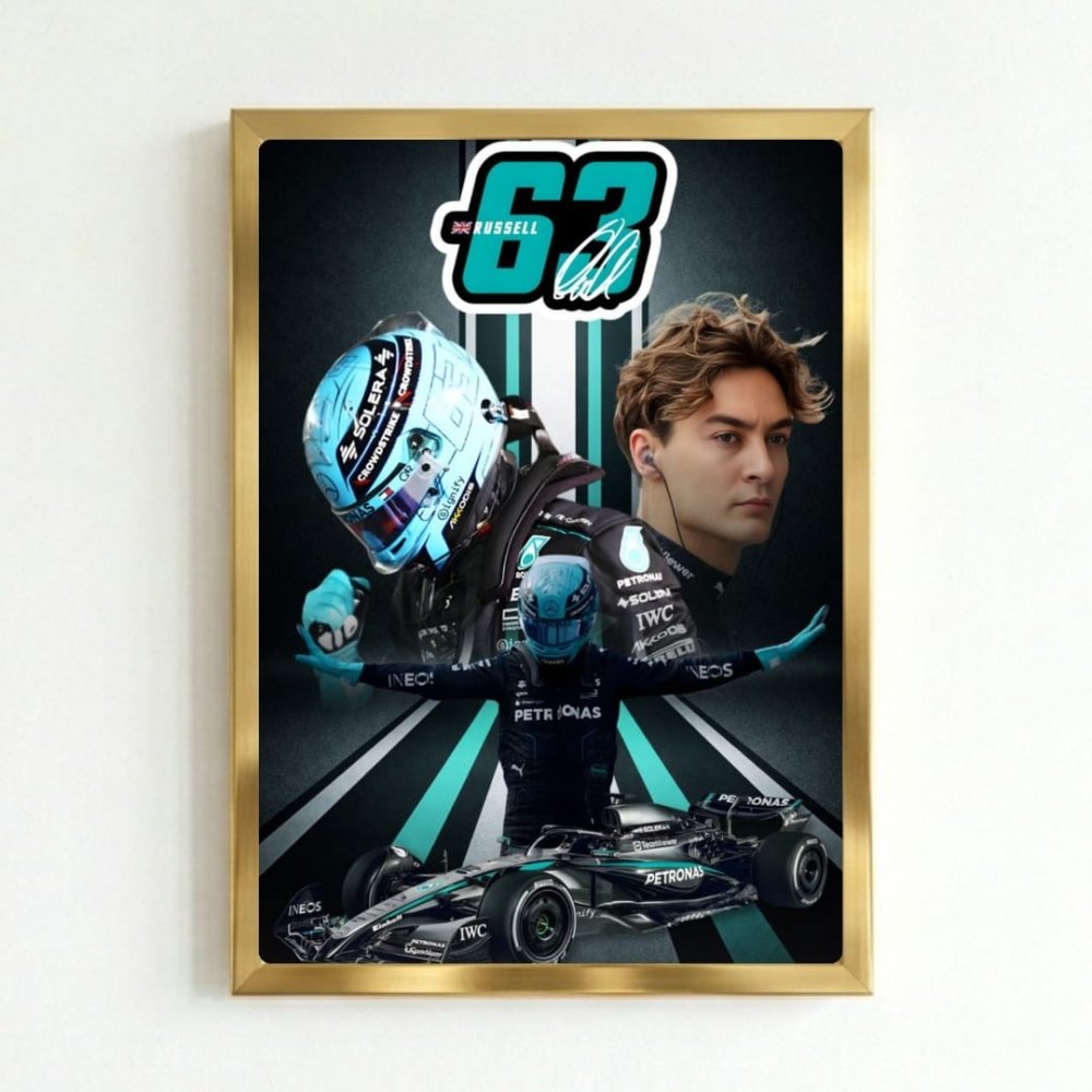 george russell mercedes f1 - Vibes Districtgeorge russell mercedes f1 poster GoldVibes District