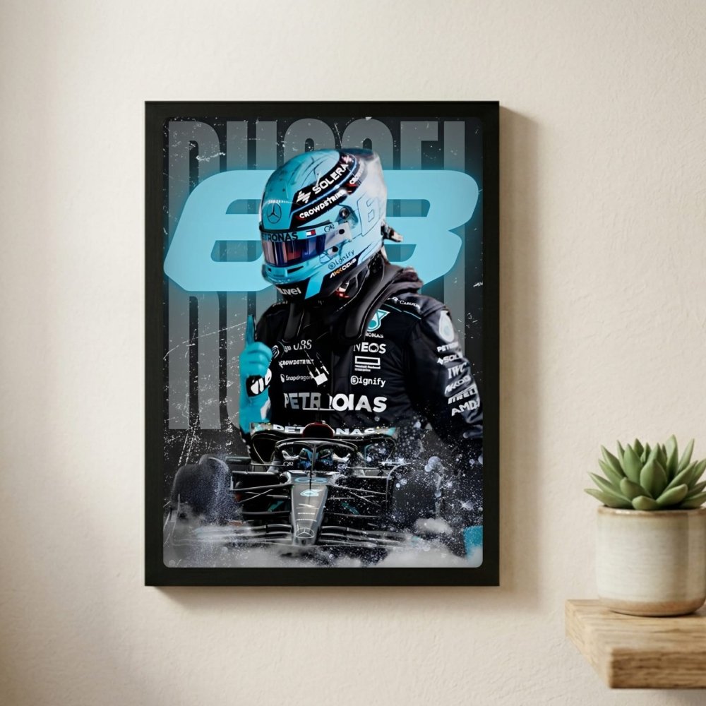 George russell, mercedes f1 - Vibes DistrictGeorge russell, mercedes f1 poster GoldVibes District