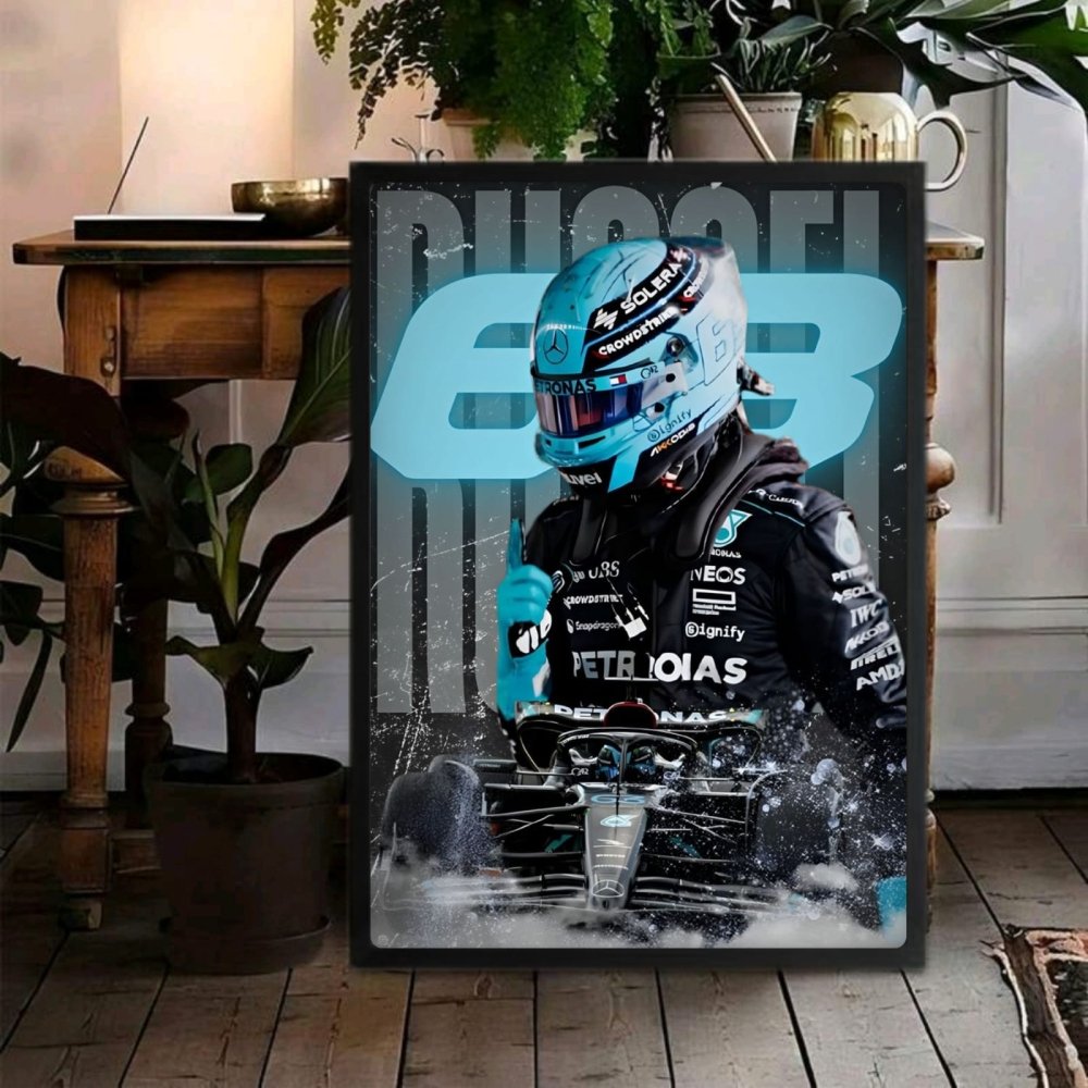 George russell, mercedes f1 - Vibes DistrictGeorge russell, mercedes f1 poster GoldVibes District