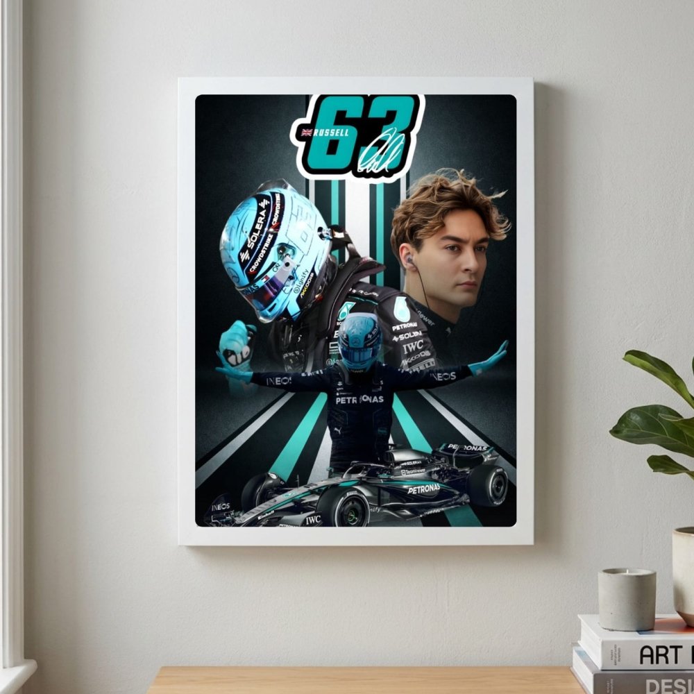 george russell mercedes f1 - Vibes Districtgeorge russell mercedes f1 poster BiancoVibes District