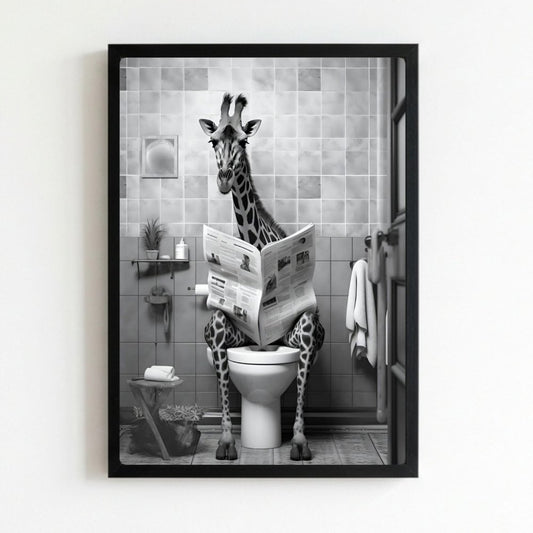 Giraffe house deco bathroom - Vibes DistrictGiraffe house deco bathroom poster NeroVibes District