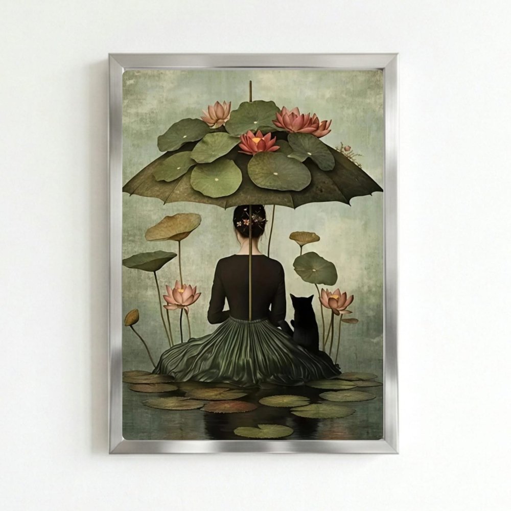 Girl flower cat house deco - Vibes DistrictGirl flower cat house deco poster SilverVibes District