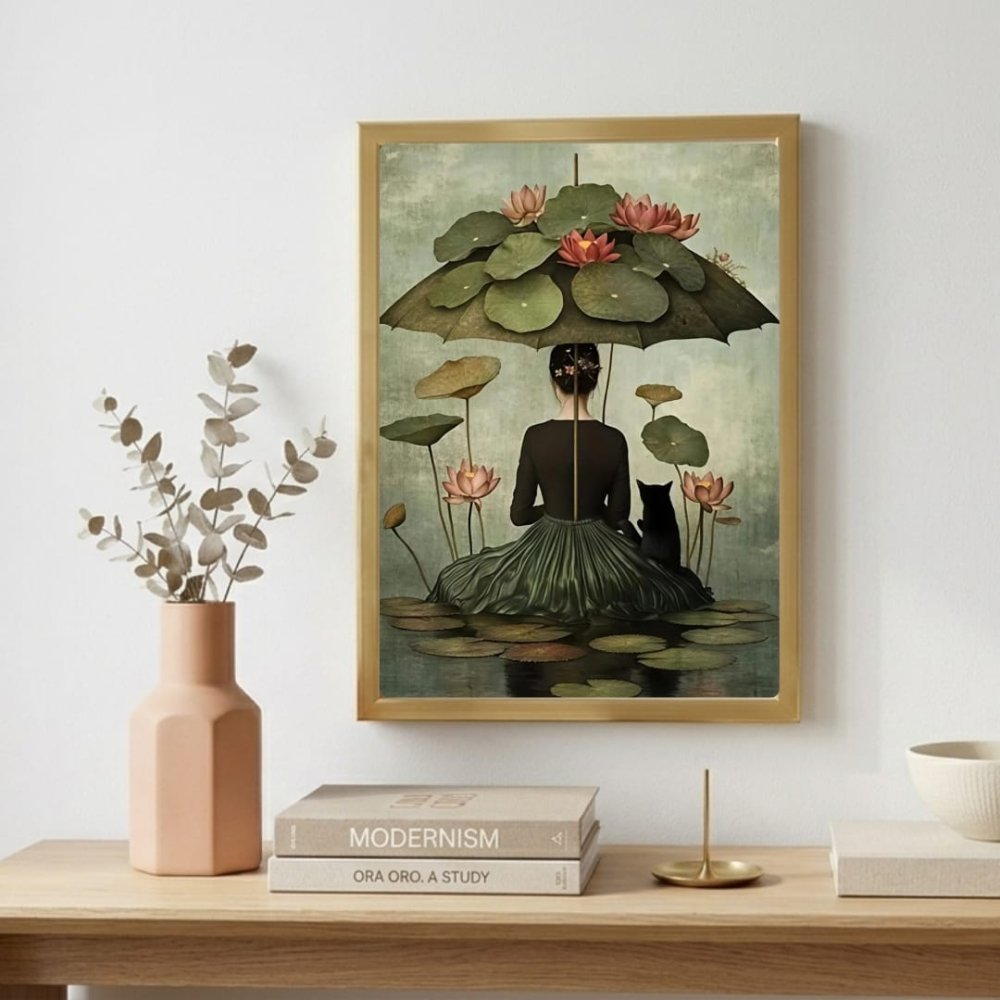 Girl flower cat house deco - Vibes DistrictGirl flower cat house deco poster SilverVibes District