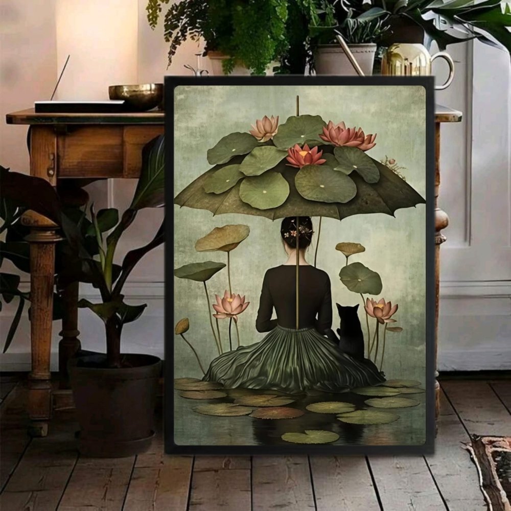 Girl flower cat house deco - Vibes DistrictGirl flower cat house deco poster SilverVibes District