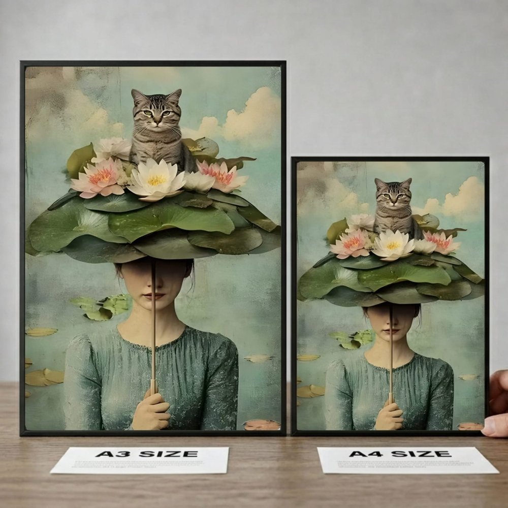 Girl flower cat house deco - Vibes DistrictGirl flower cat house deco poster GoldVibes District