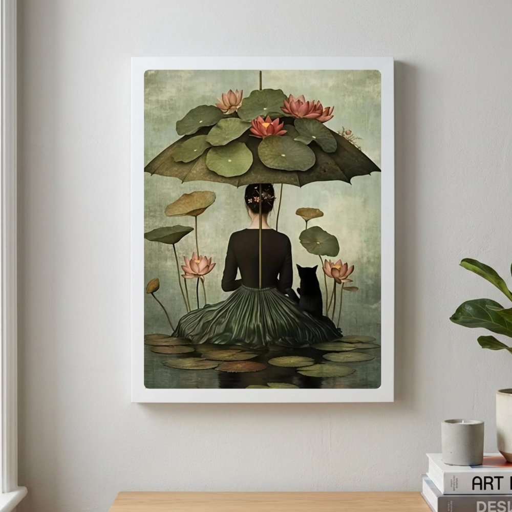 Girl flower cat house deco - Vibes DistrictGirl flower cat house deco poster SilverVibes District