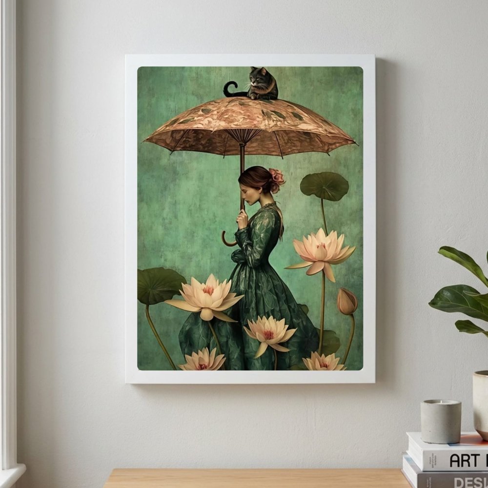 Girl flower cat house deco - Vibes DistrictGirl flower cat house deco poster SilverVibes District