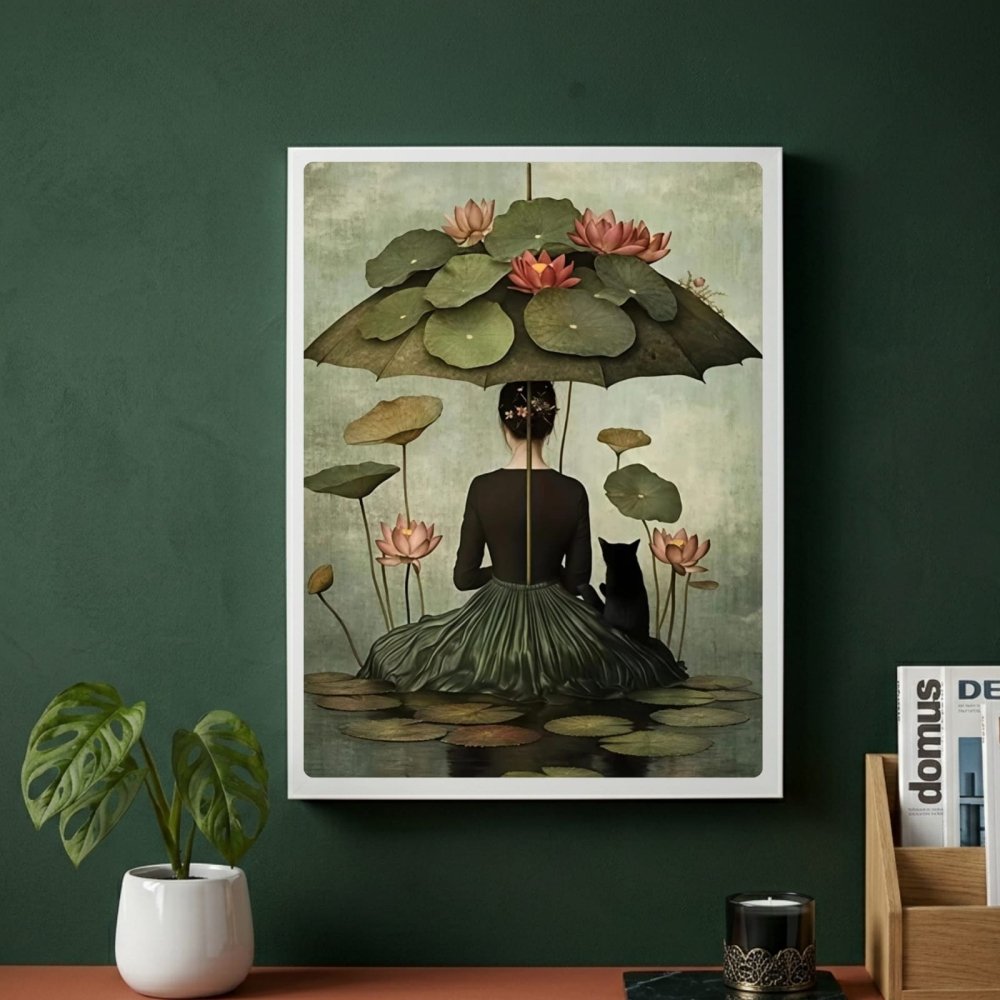 Girl flower cat house deco - Vibes DistrictGirl flower cat house deco poster SilverVibes District