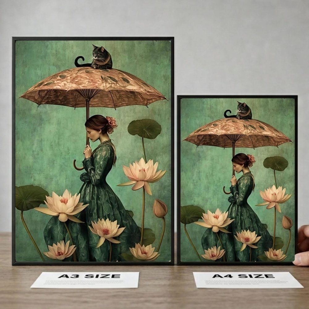 Girl flower cat house deco - Vibes DistrictGirl flower cat house deco poster SilverVibes District