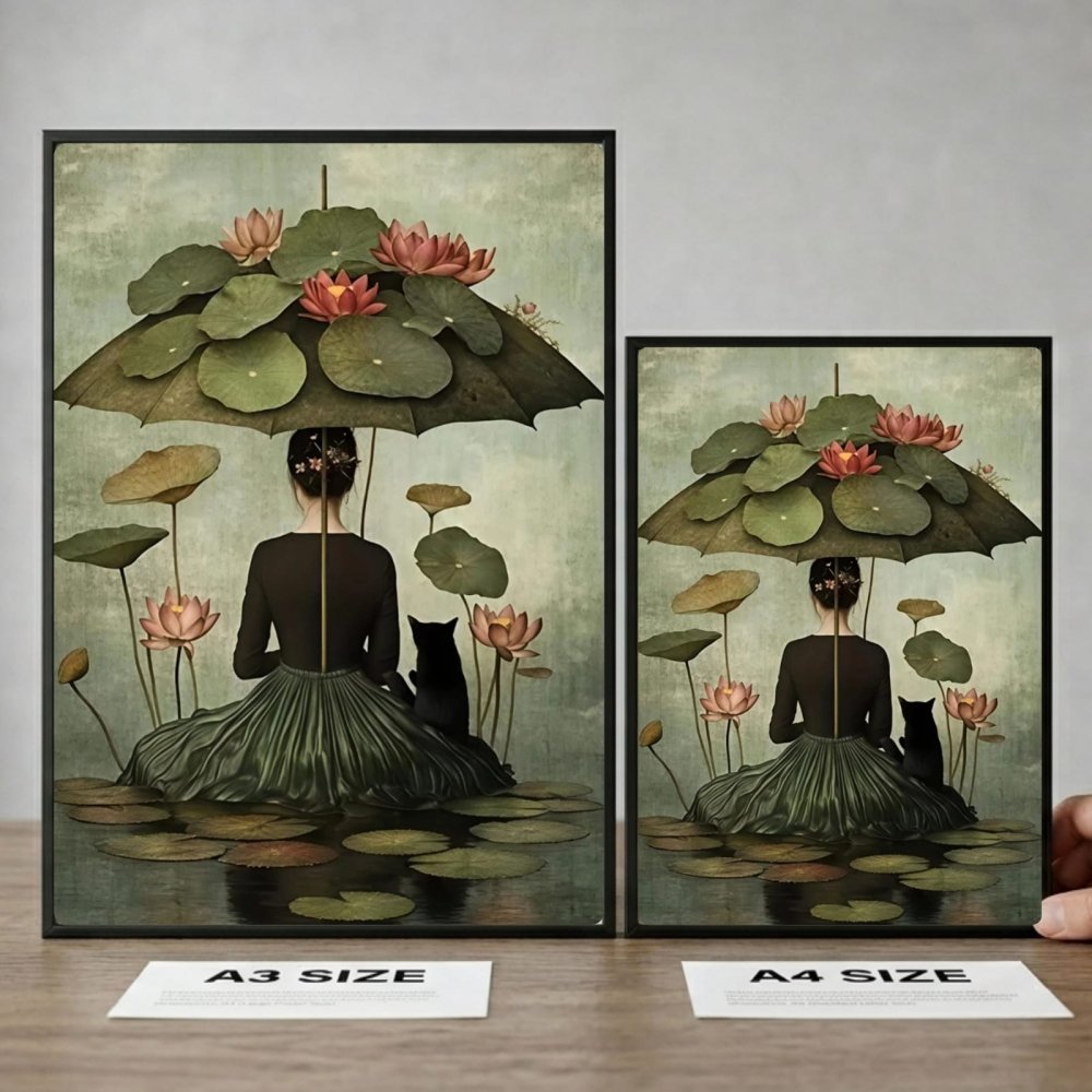 Girl flower cat house deco - Vibes DistrictGirl flower cat house deco poster SilverVibes District