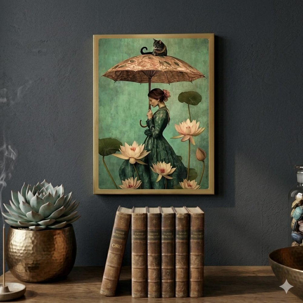 Girl flower cat house deco - Vibes DistrictGirl flower cat house deco poster SilverVibes District