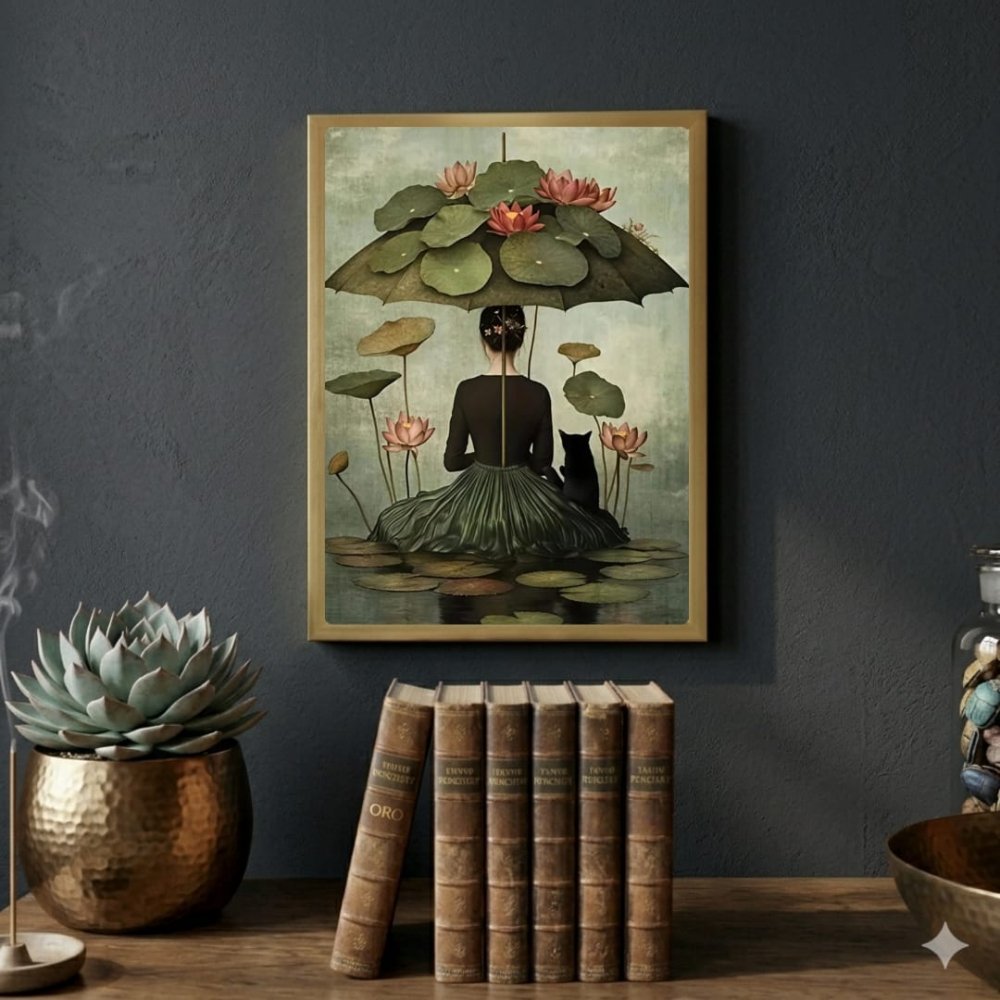 Girl flower cat house deco - Vibes DistrictGirl flower cat house deco poster SilverVibes District