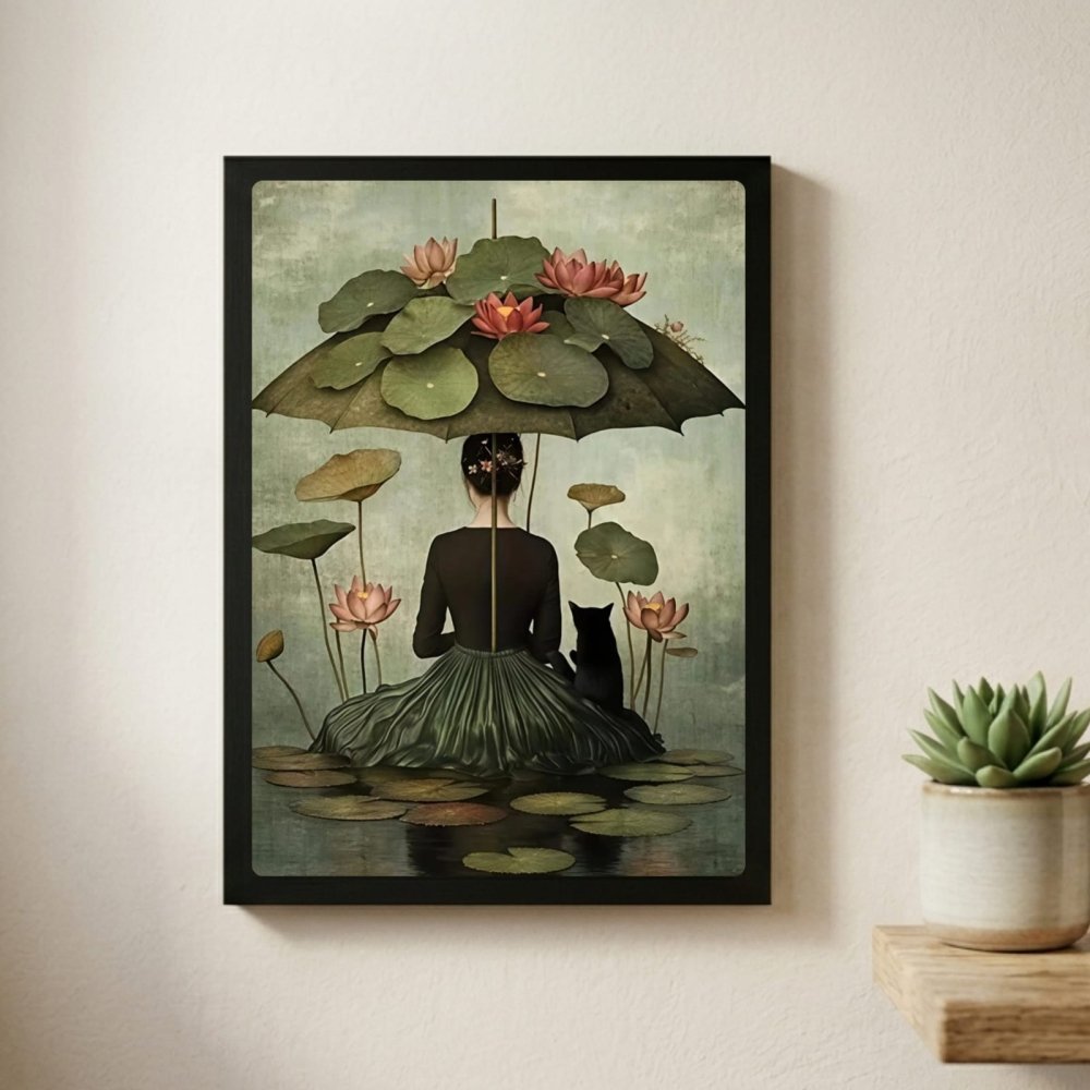 Girl flower cat house deco - Vibes DistrictGirl flower cat house deco poster SilverVibes District