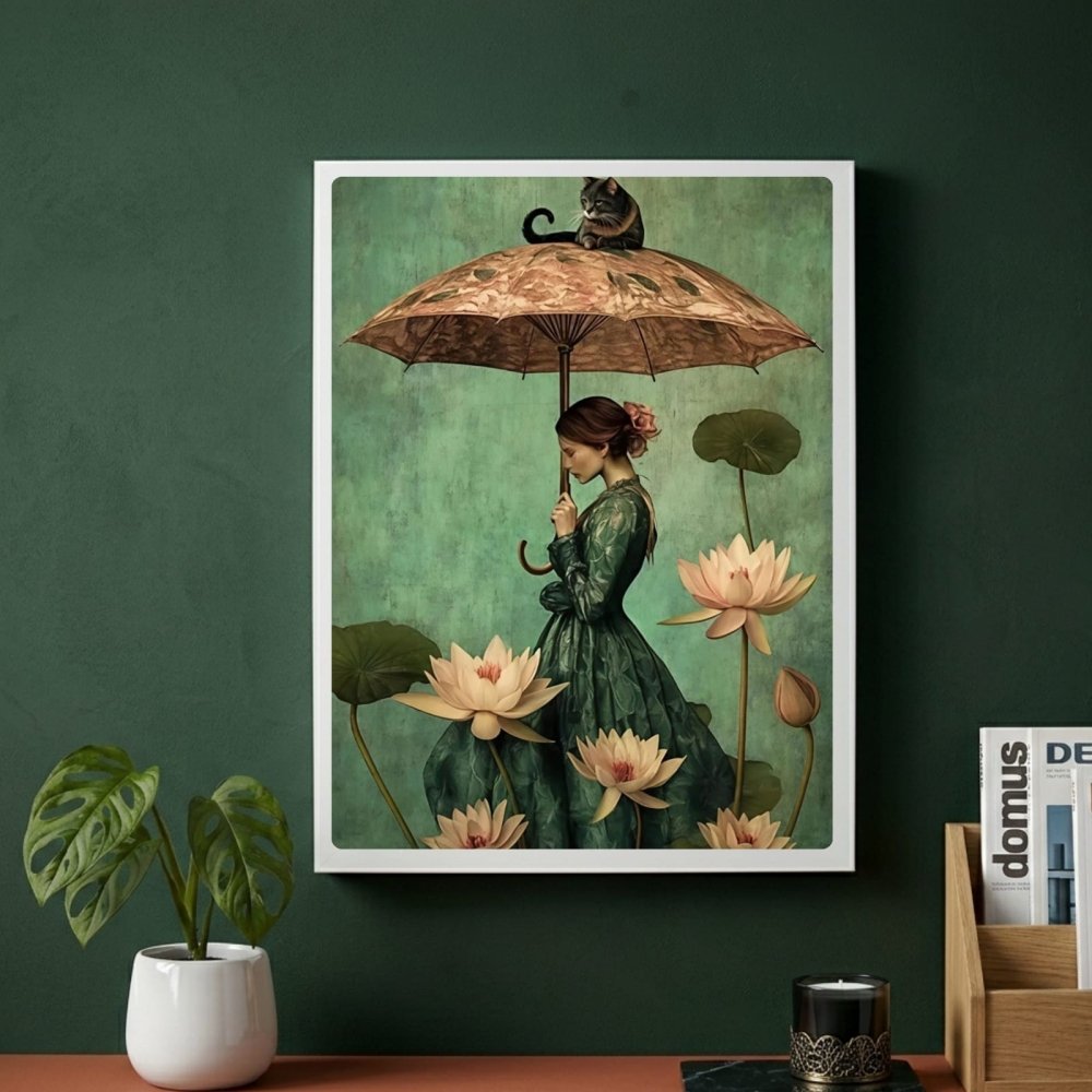 Girl flower cat house deco - Vibes DistrictGirl flower cat house deco poster SilverVibes District