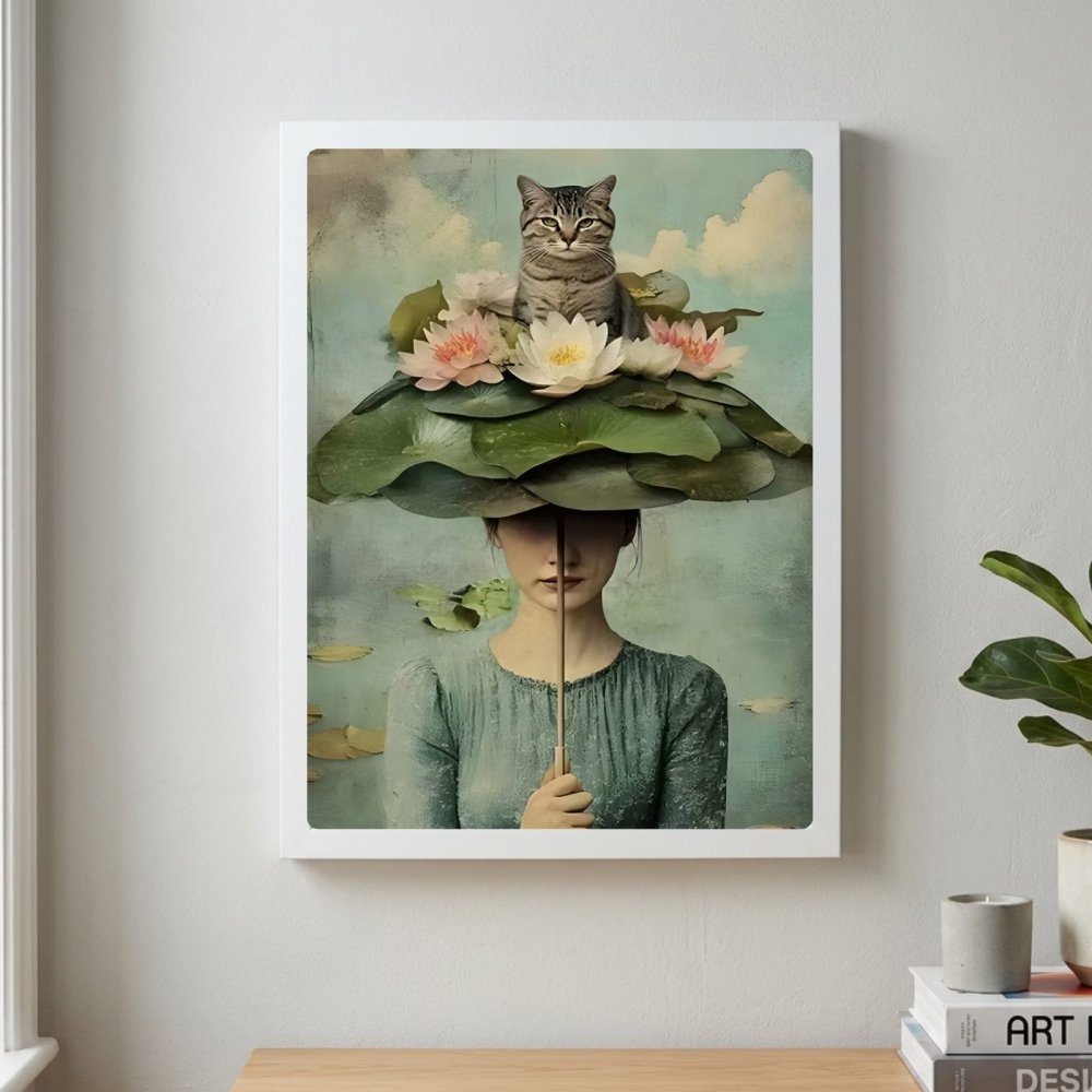 Girl flower cat house deco - Vibes DistrictGirl flower cat house deco poster GoldVibes District