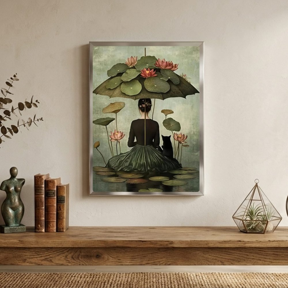 Girl flower cat house deco - Vibes DistrictGirl flower cat house deco poster SilverVibes District