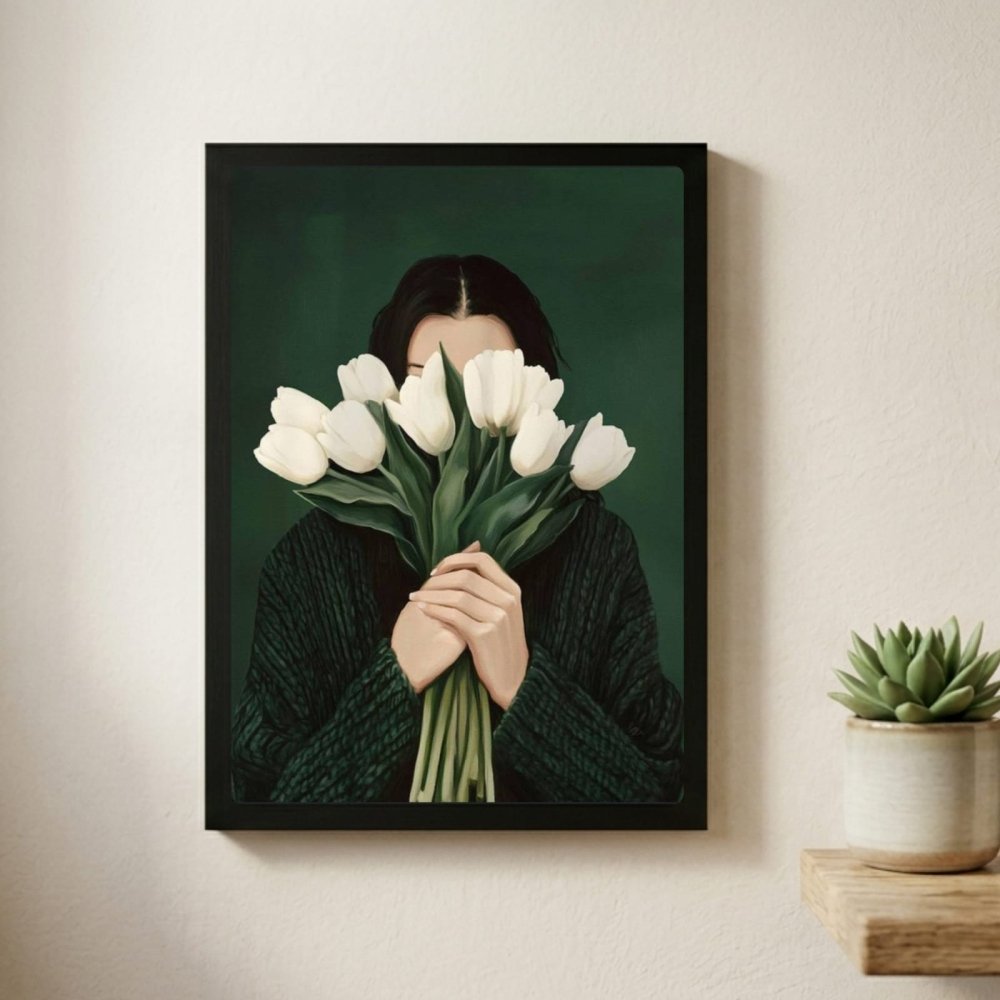 Girl flower house deco - Vibes DistrictGirl flower house deco poster GoldVibes District