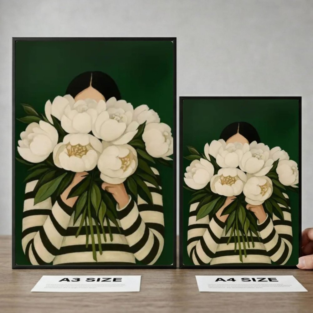 Girl flower house deco - Vibes DistrictGirl flower house deco poster GoldVibes District