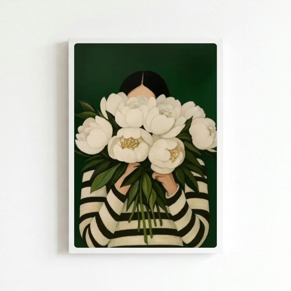 Girl flower house deco - Vibes DistrictGirl flower house deco poster BiancoVibes District