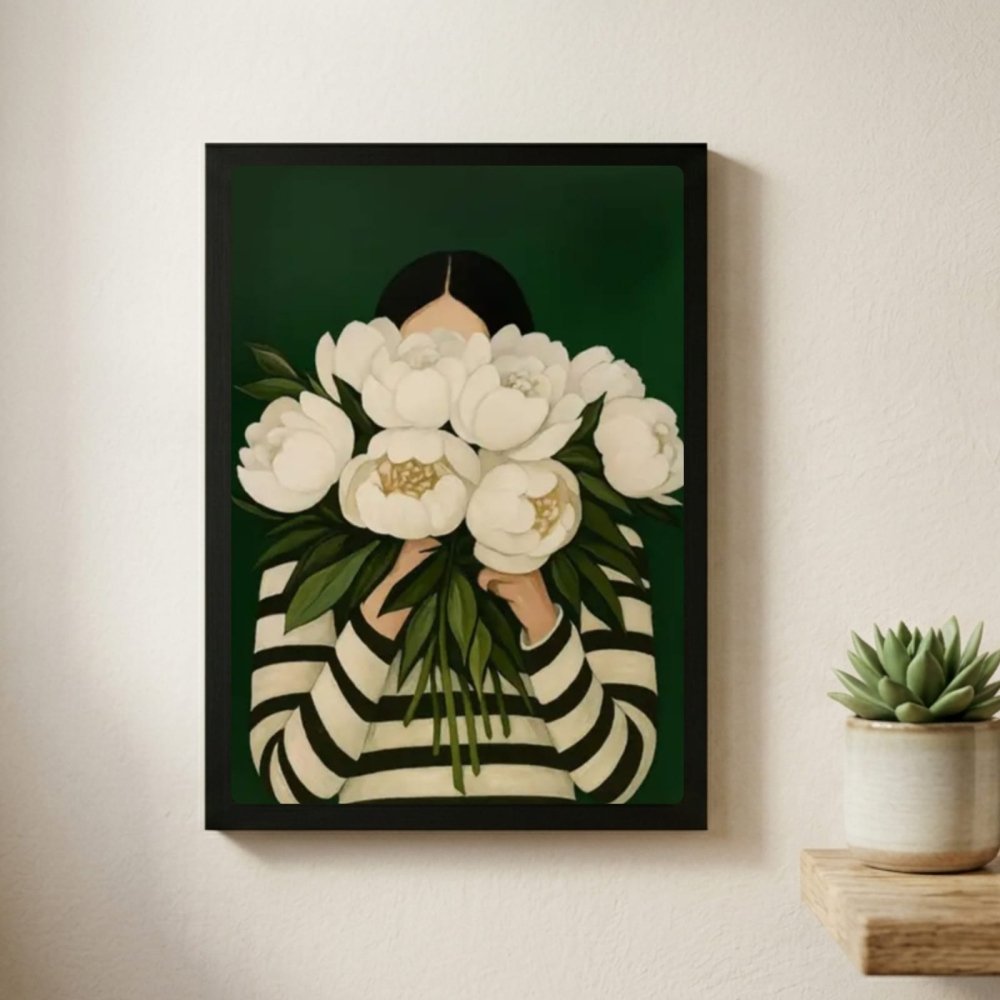 Girl flower house deco - Vibes DistrictGirl flower house deco poster GoldVibes District