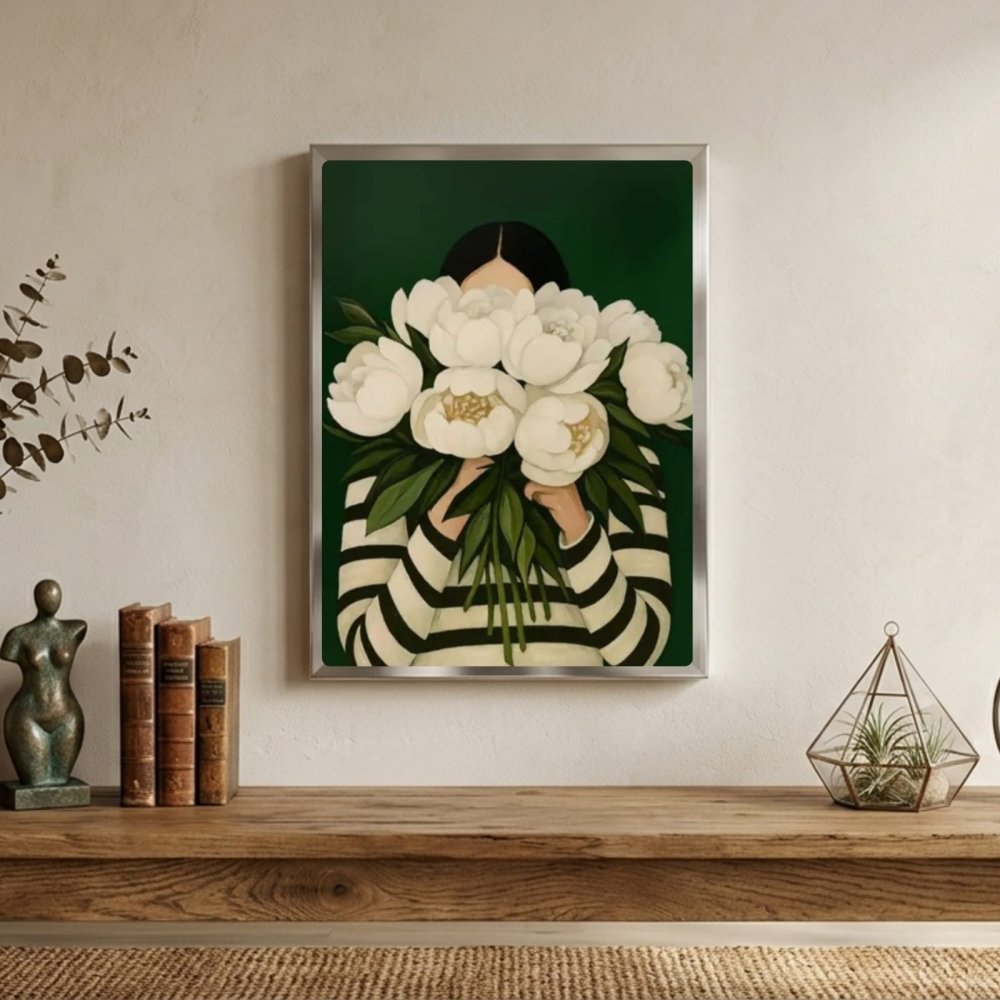 Girl flower house deco - Vibes DistrictGirl flower house deco poster GoldVibes District