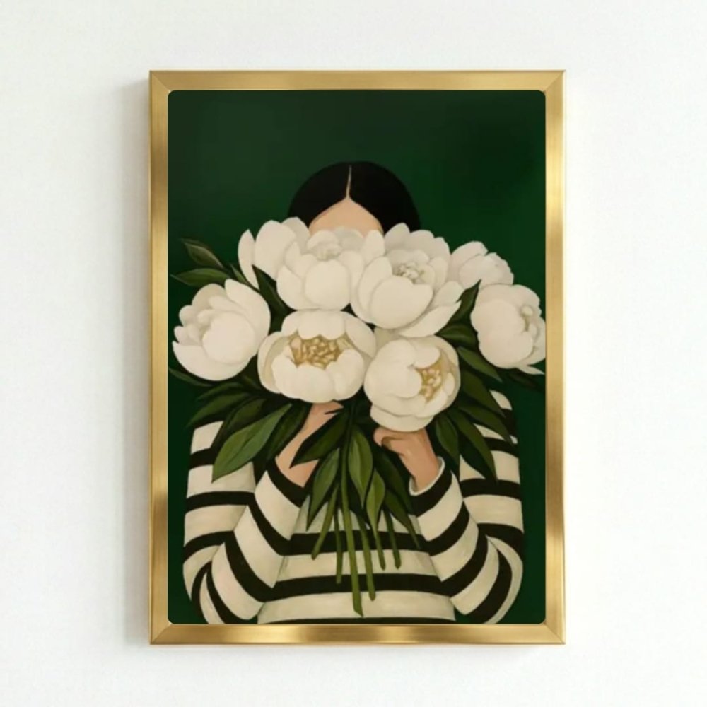 Girl flower house deco - Vibes DistrictGirl flower house deco poster GoldVibes District