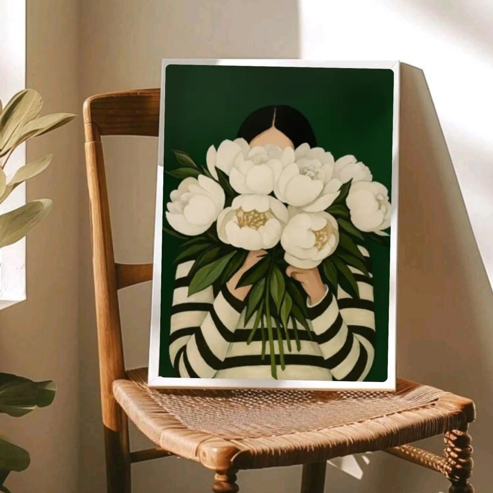 Girl flower house deco - Vibes DistrictGirl flower house deco poster GoldVibes District