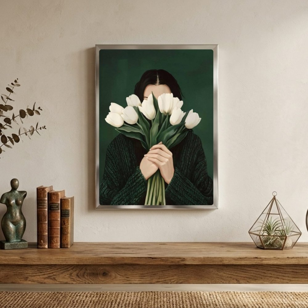 Girl flower house deco - Vibes DistrictGirl flower house deco poster GoldVibes District