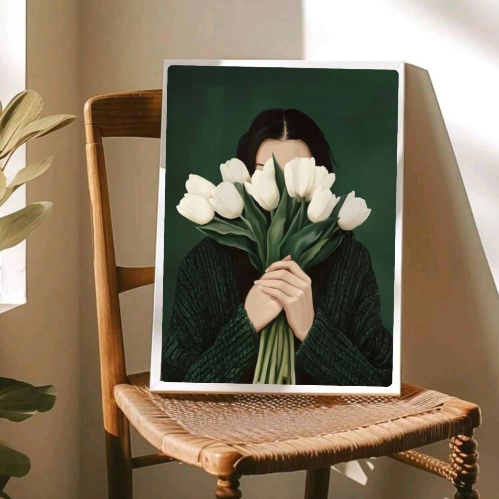 Girl flower house deco - Vibes DistrictGirl flower house deco poster GoldVibes District