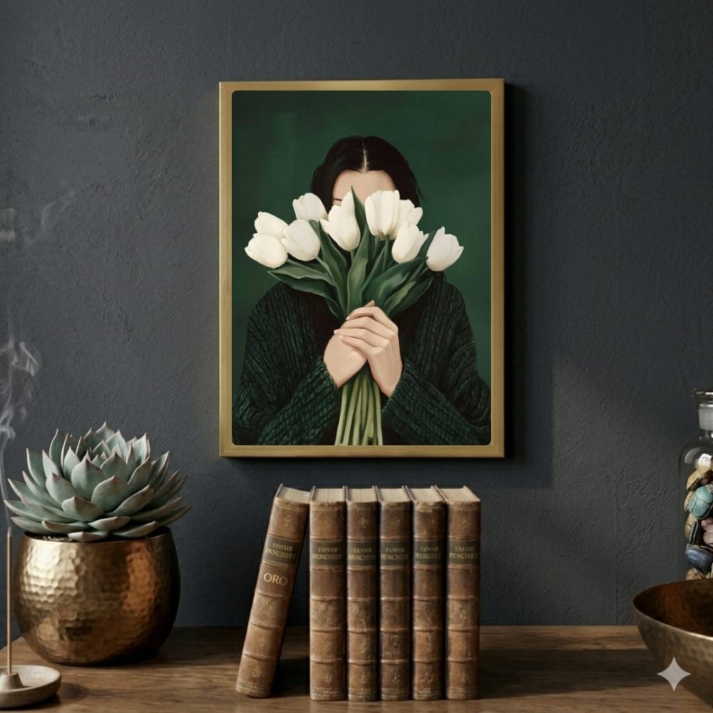 Girl flower house deco - Vibes DistrictGirl flower house deco poster GoldVibes District