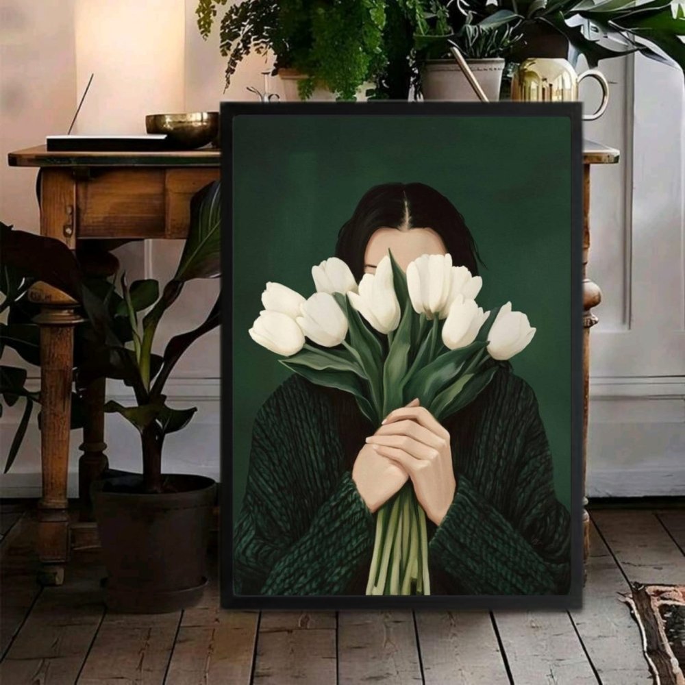Girl flower house deco - Vibes DistrictGirl flower house deco poster GoldVibes District