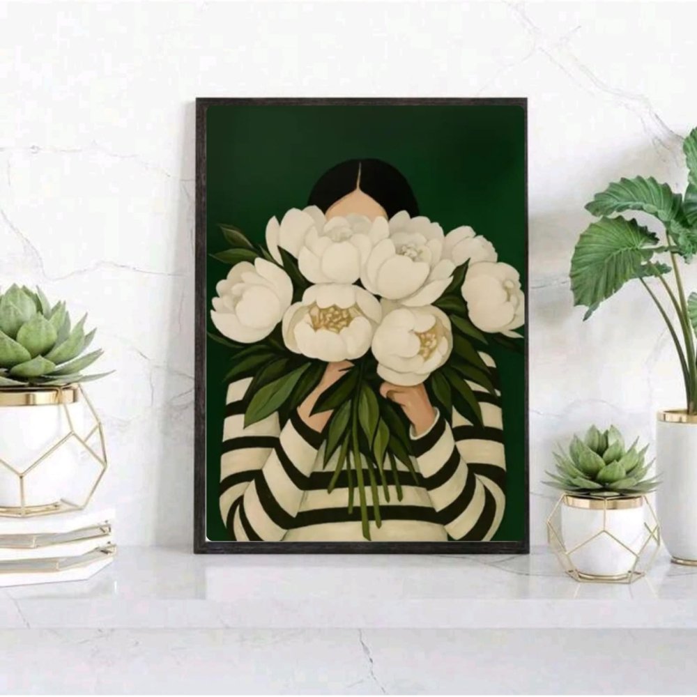 Girl flower house deco - Vibes DistrictGirl flower house deco poster GoldVibes District