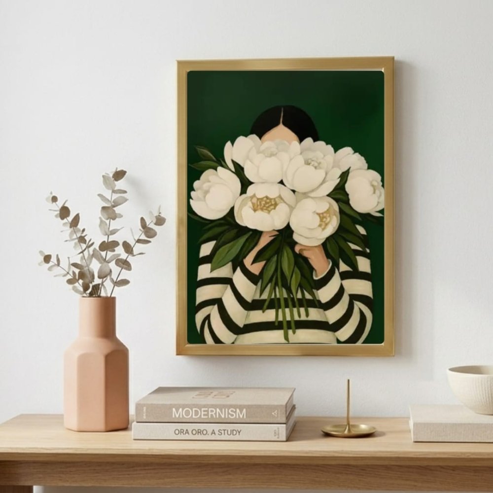 Girl flower house deco - Vibes DistrictGirl flower house deco poster GoldVibes District