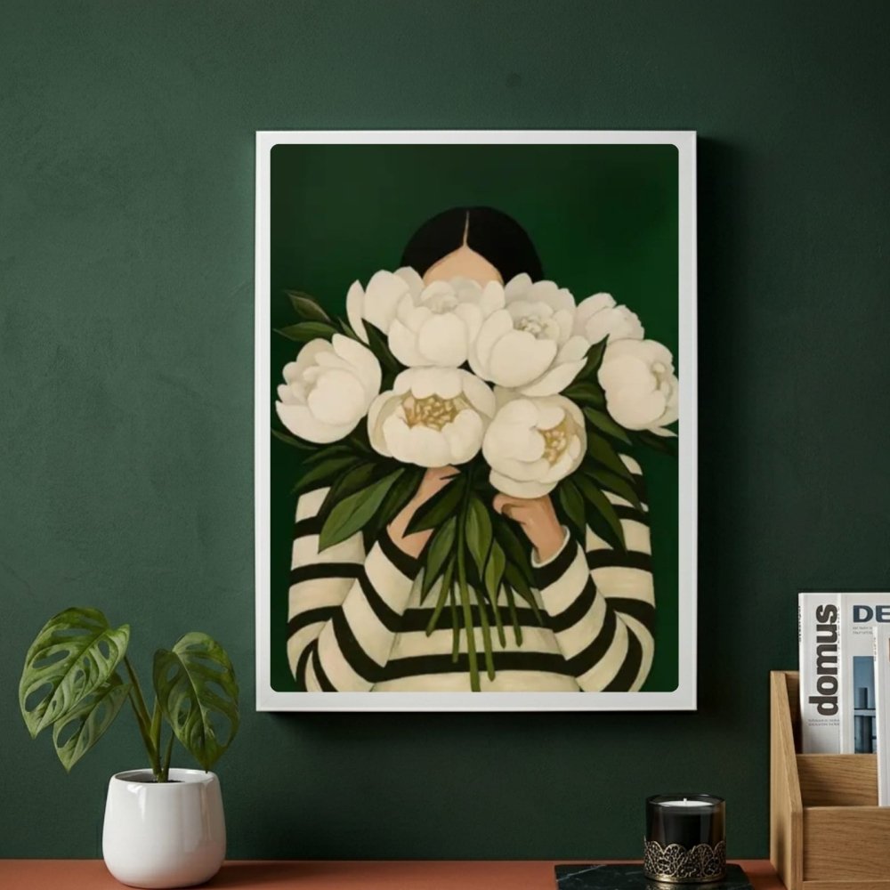 Girl flower house deco - Vibes DistrictGirl flower house deco poster GoldVibes District