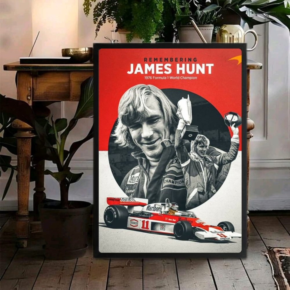 James Hunt, ferrari f1 - Vibes DistrictJames Hunt, ferrari f1 poster GoldVibes District