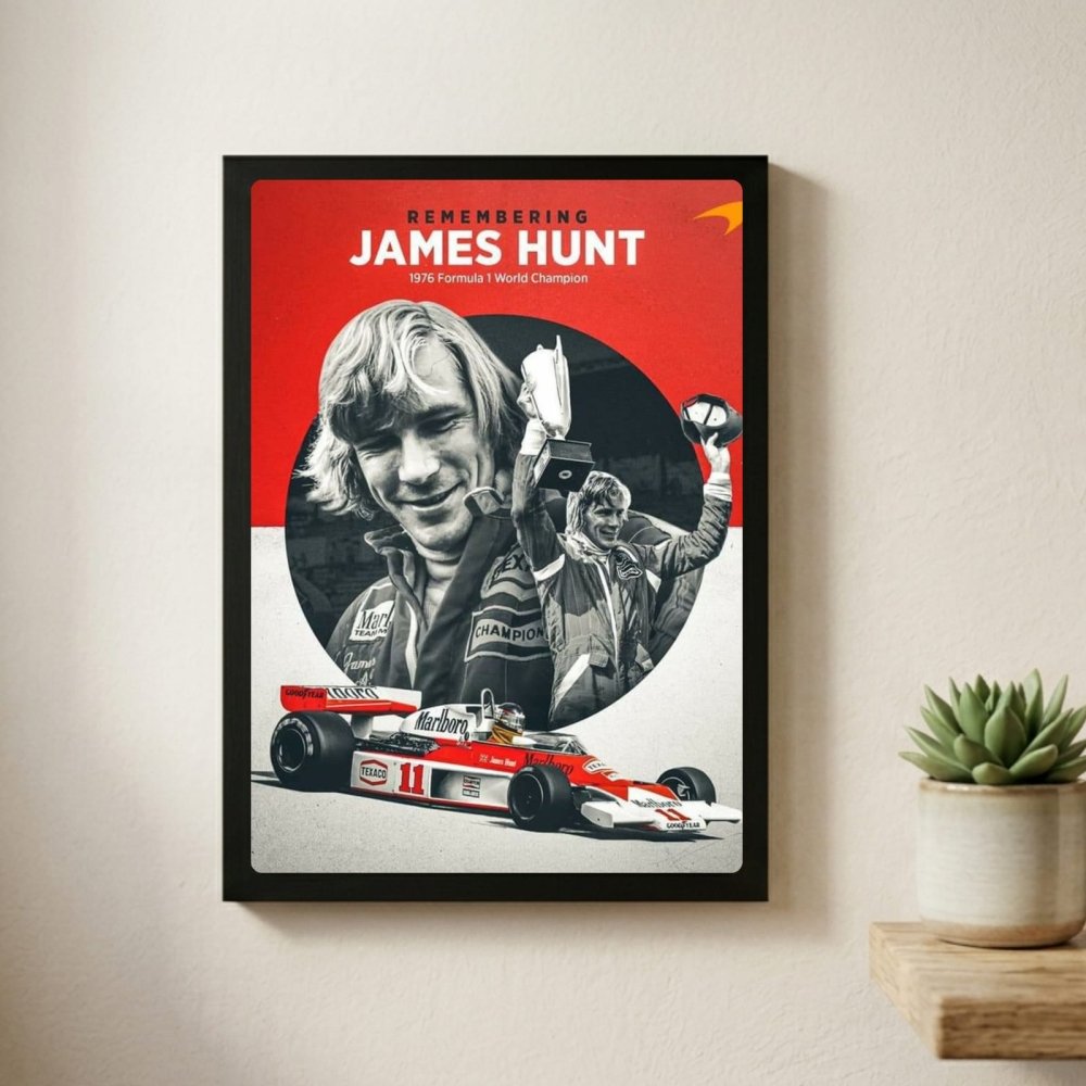 James Hunt, ferrari f1 - Vibes DistrictJames Hunt, ferrari f1 poster GoldVibes District
