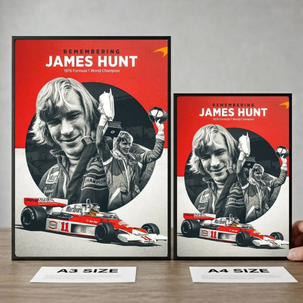 James Hunt, ferrari f1 - Vibes DistrictJames Hunt, ferrari f1 poster GoldVibes District